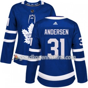 Toronto Maple Leafs Frederik Andersen 31 Adidas 2017-2018 Blauw Authentic Shirt - Dames